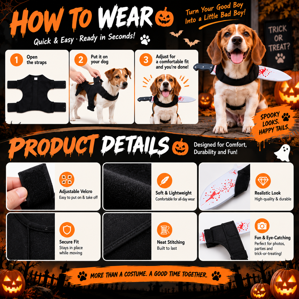 Caught Red-Pawed Funny Halloween Pet Costume