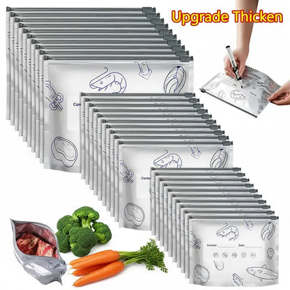 Disposable Upgraded Thickened Upright Aluminum Foil Sealing Storage Bags, One-Time Use Airtight Seal Food Freezer Storage Pouches