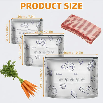 Disposable Upgraded Thickened Upright Aluminum Foil Sealing Storage Bags, One-Time Use Airtight Seal Food Freezer Storage Pouches