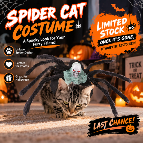 Spooky Spider Pet Costume – Creepy Crawly Halloween Outfit for Dogs & Cats