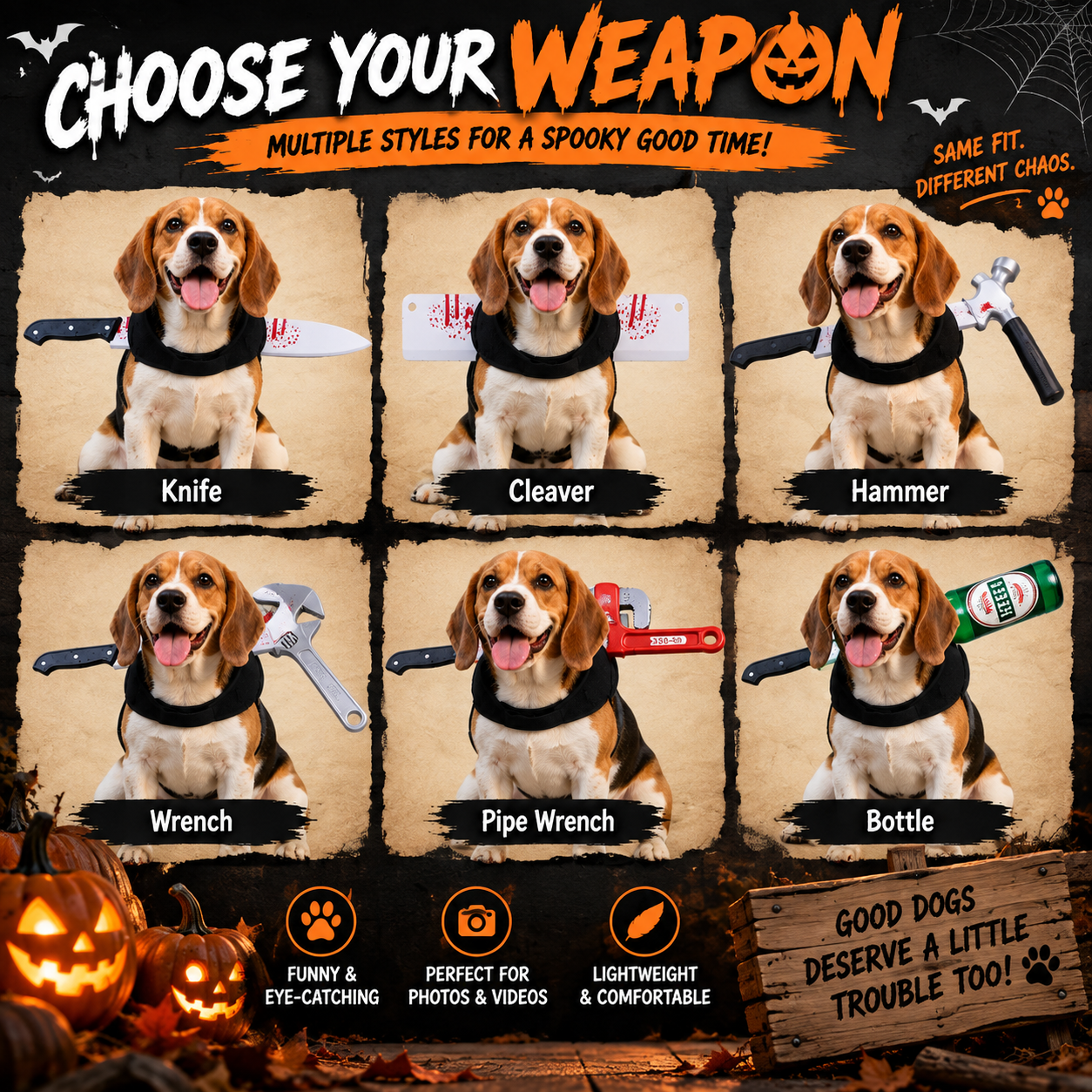 Caught Red-Pawed Funny Halloween Pet Costume